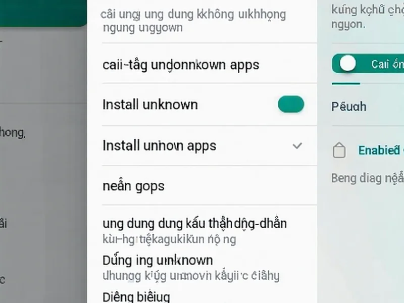 Cho phép cài đặt ứng dụng AE888 từ nguồn không xác định