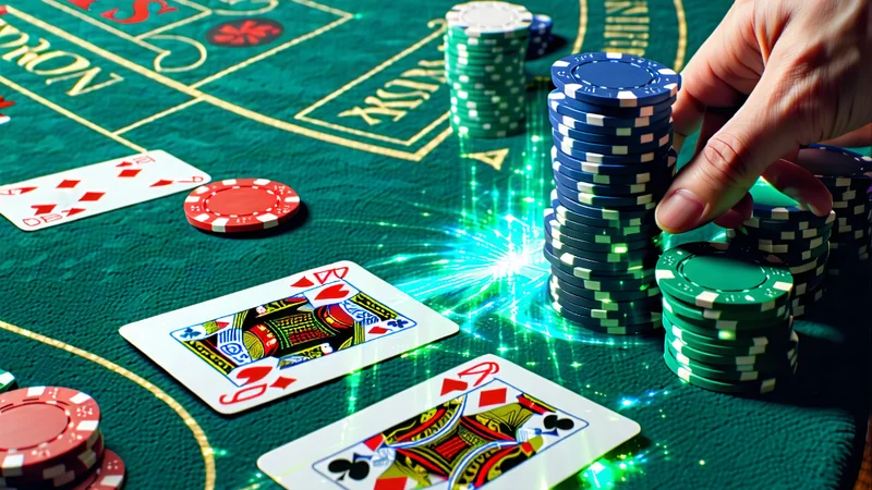 Bàn chơi Xì Dách tại ae888 với người chia bài và các lá bài