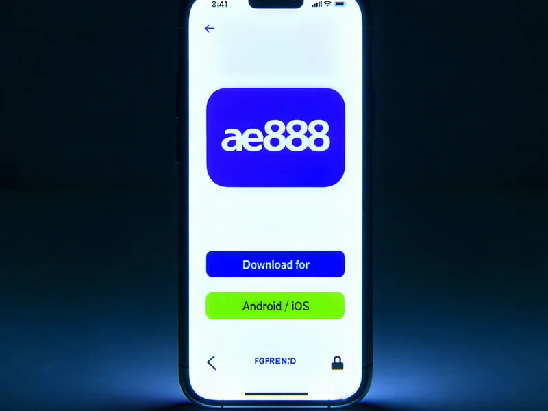 Hình ảnh điện thoại di động hiển thị ứng dụng ae888, minh họa việc tải và cài đặt ứng dụng.
