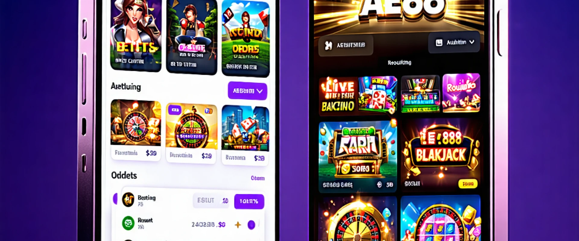 Giao diện ứng dụng AE888 trên điện thoại, hiển thị các trò chơi cá cược thể thao và casino trực tuyến với màu sắc chủ đạo là xanh đậm và vàng kim.