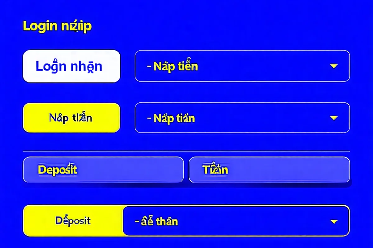 Giao diện đăng nhập và chọn nạp tiền AE888