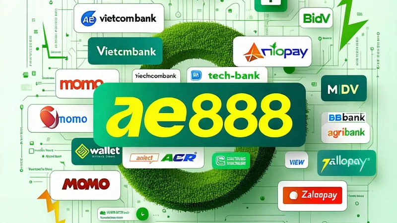 Biểu tượng các phương thức thanh toán an toàn và nhanh chóng được ae888 hỗ trợ