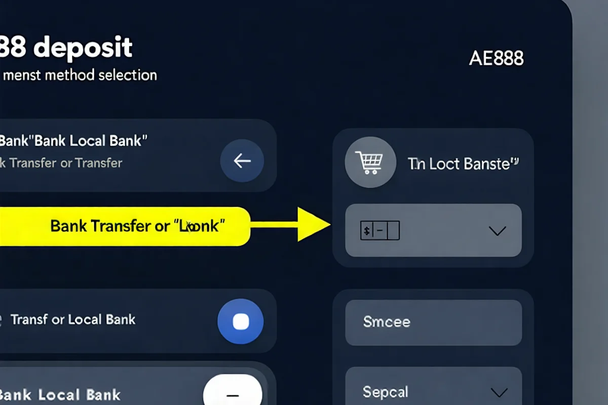Chọn phương thức chuyển khoản ngân hàng trên AE888