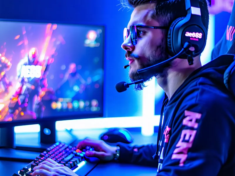 Hình ảnh game thủ esports đang thi đấu, tượng trưng cho cá cược thể thao điện tử tại ae888