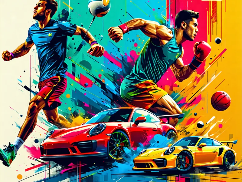 Hình ảnh tổng hợp các môn thể thao khác như bóng chuyền, cầu lông, đua xe, tượng trưng cho sự đa dạng cá cược tại ae888