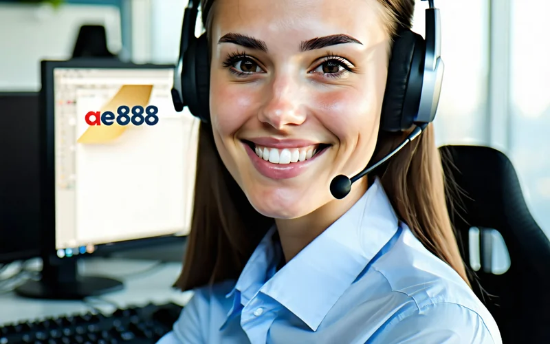 Hình ảnh đội ngũ hỗ trợ khách hàng của AE888 sẵn sàng phục vụ
