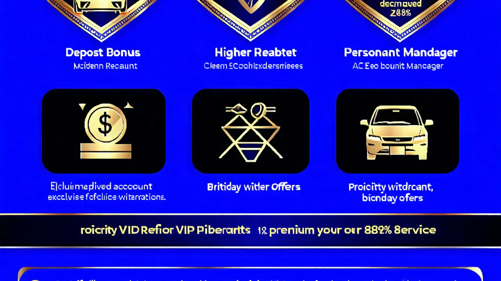 Hình ảnh tổng hợp các lợi ích VIP của ae888 như tiền thưởng, hoàn trả, dịch vụ quản lý riêng